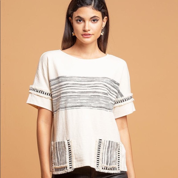 Eva Franco Anthropologie Nantucket, Cream & Black - Picture 2 of 5